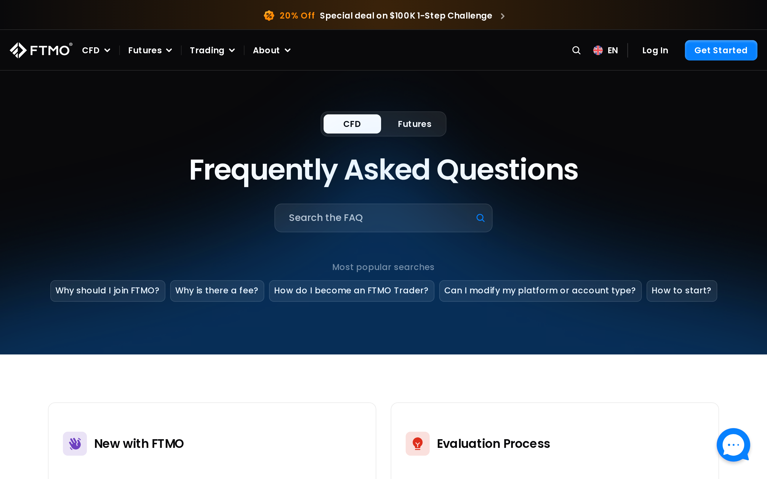 FTMO frequently asked questions page