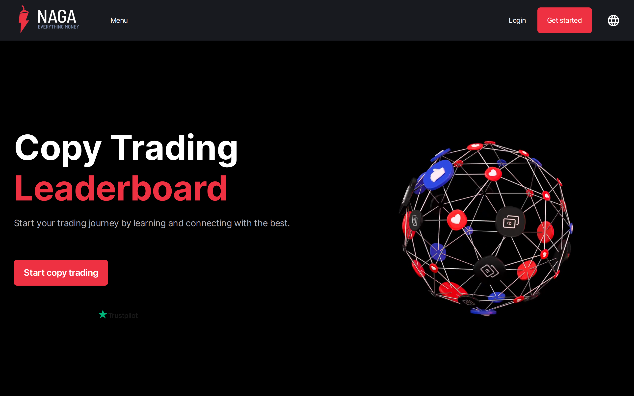 NAGA Copy Trading Leaderboard page